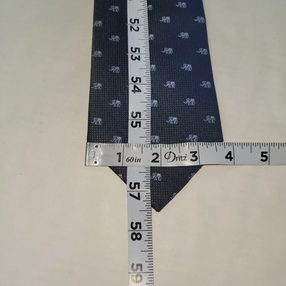 Viva Silk Tie Mens Necktie Silk Handmade All‎ Over Elephant Print On Grey